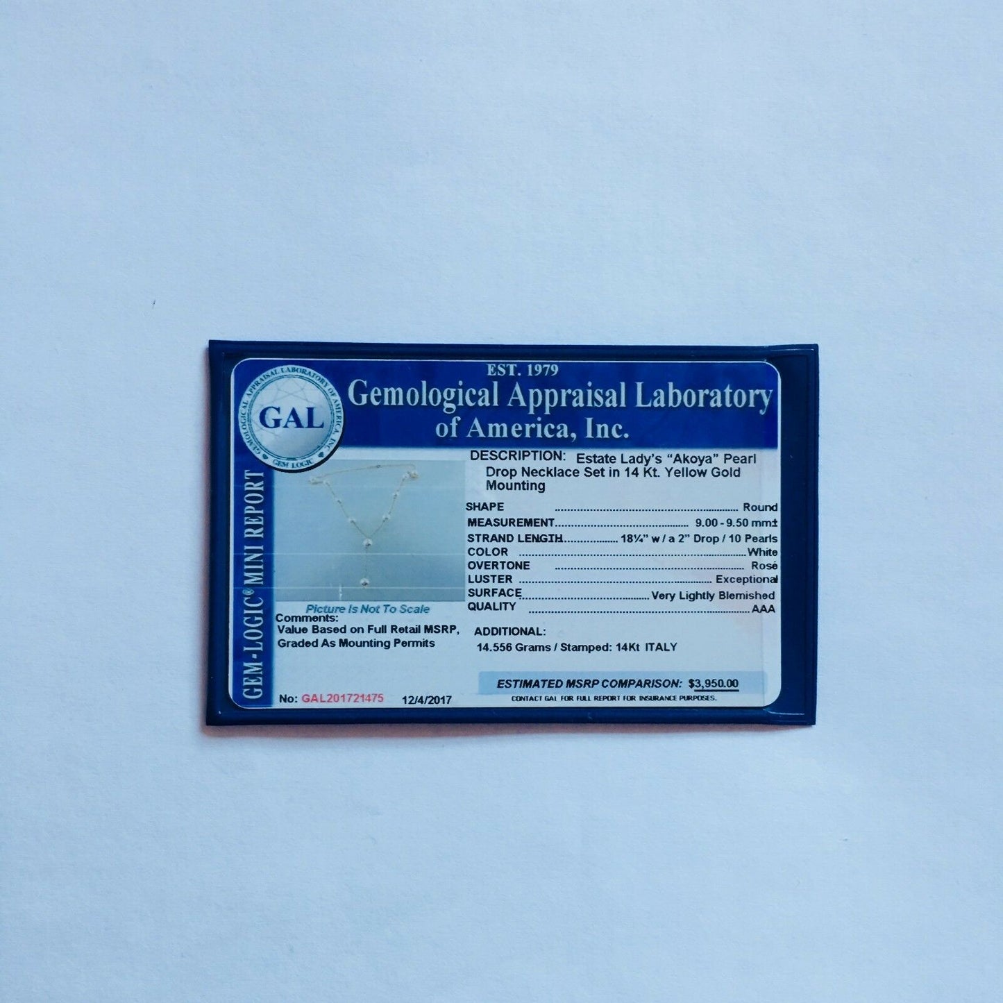 Akoya Pearl Necklace 14k Gold Large 9.5 mm 18.5" Italy Certified $3,950 721475 - Certified Fine Jewelry