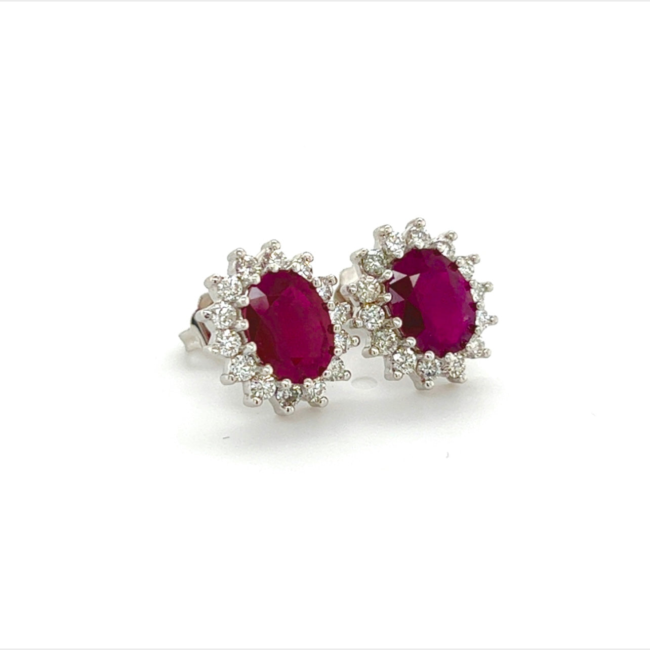 Natural Ruby Diamond Earrings 14k Gold 4.04 TCW Certified $5,250 215094 - Certified Fine Jewelry