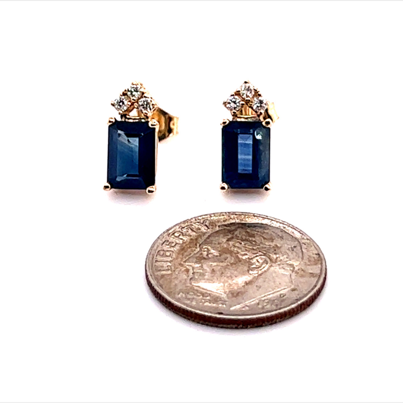 Natural Sapphire Diamond Earrings 14k Gold 2.14 TCW Certified $2,950 121247 - Certified Fine Jewelry