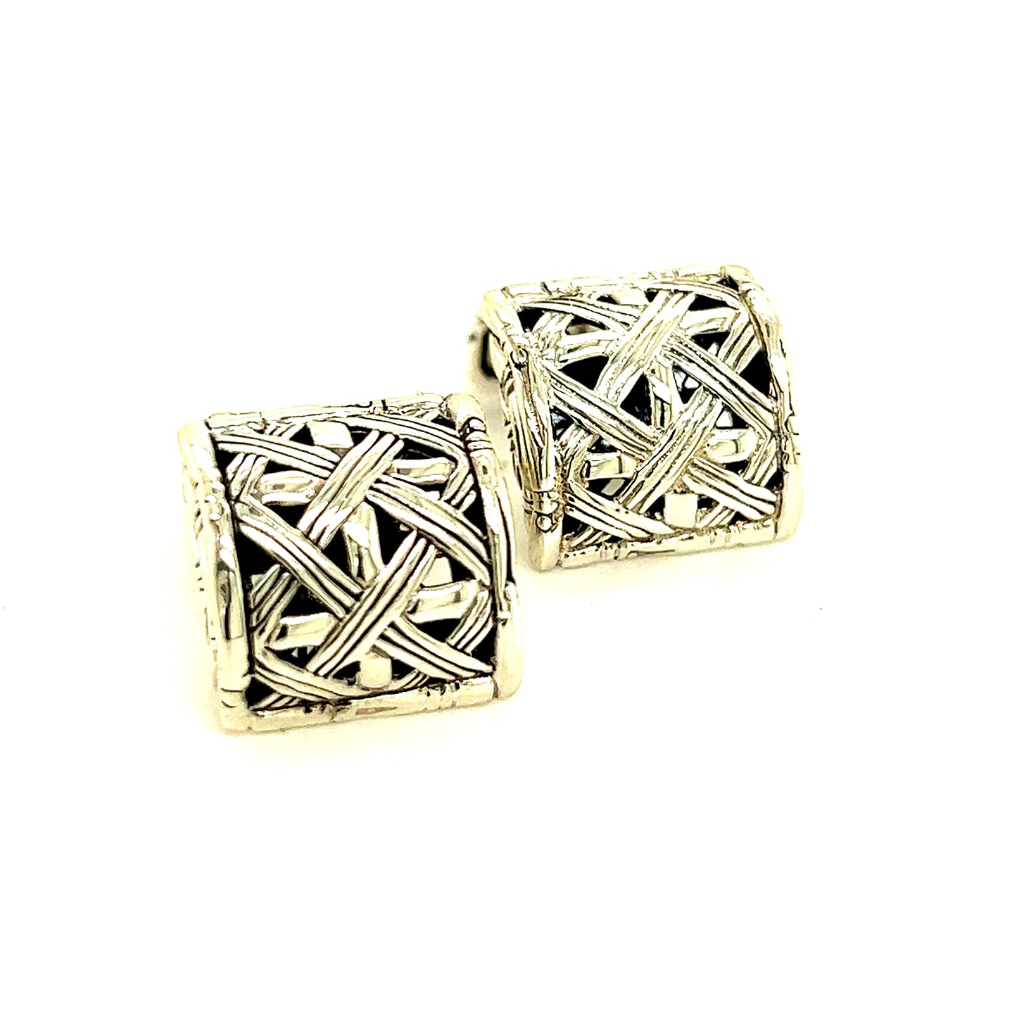 John Hardy Estate Cufflinks Sterling Silver JH17 - Certified Fine Jewelry