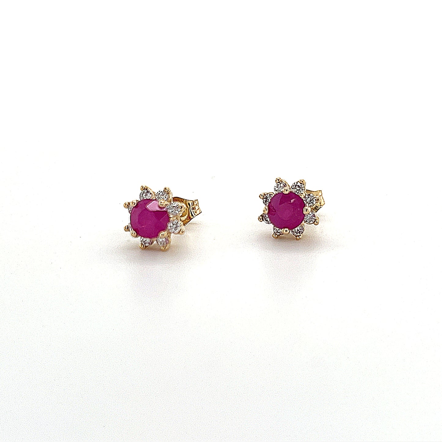 Natural Ruby Diamond Earrings 14k Gold 1.25 TCW Certified $2,290 210748 - Certified Fine Jewelry
