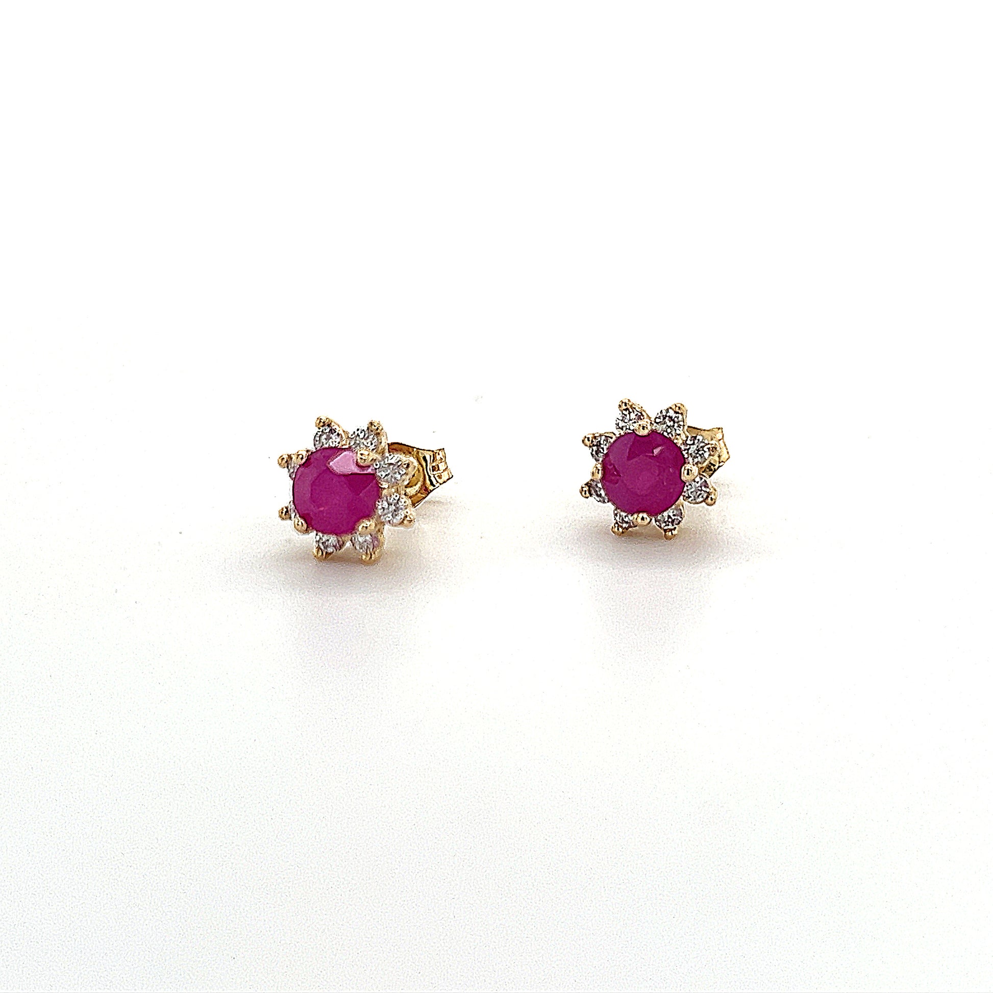 Natural Ruby Diamond Earrings 14k Gold 1.25 TCW Certified $2,290 210748 - Certified Fine Jewelry