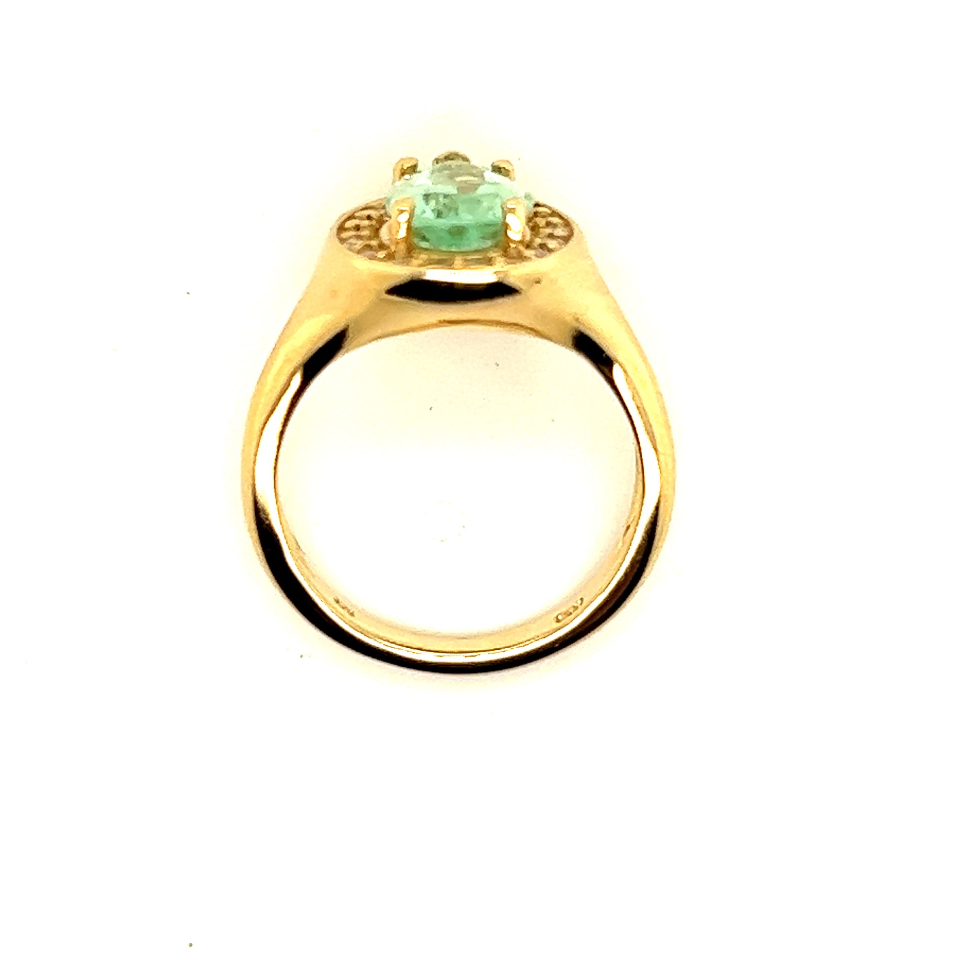 Natural Emerald Diamond Ring Size 6.5 14k Y Gold 1.74 TCW Certified $4,950 216677 - Certified Fine Jewelry