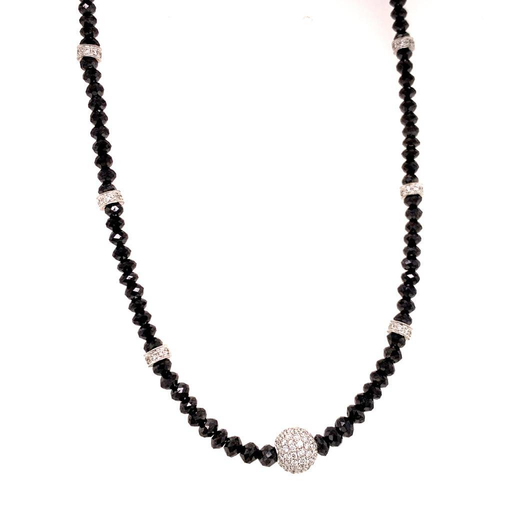 Diamond Beaded Necklace 34.15 Twc 18k Gold 16 in Certified $7,950 920472 - Certified Fine Jewelry