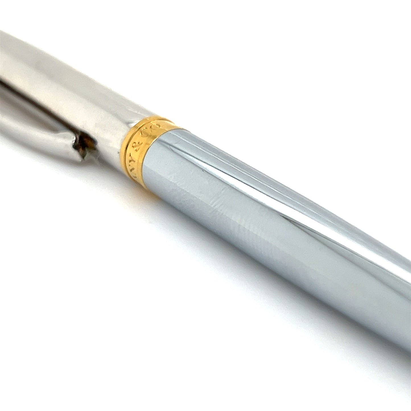 Tiffany & Co Estate Gold Plated Ballpoint Pen 5.25" Sterling Silver TIF272 - Certified Fine Jewelry