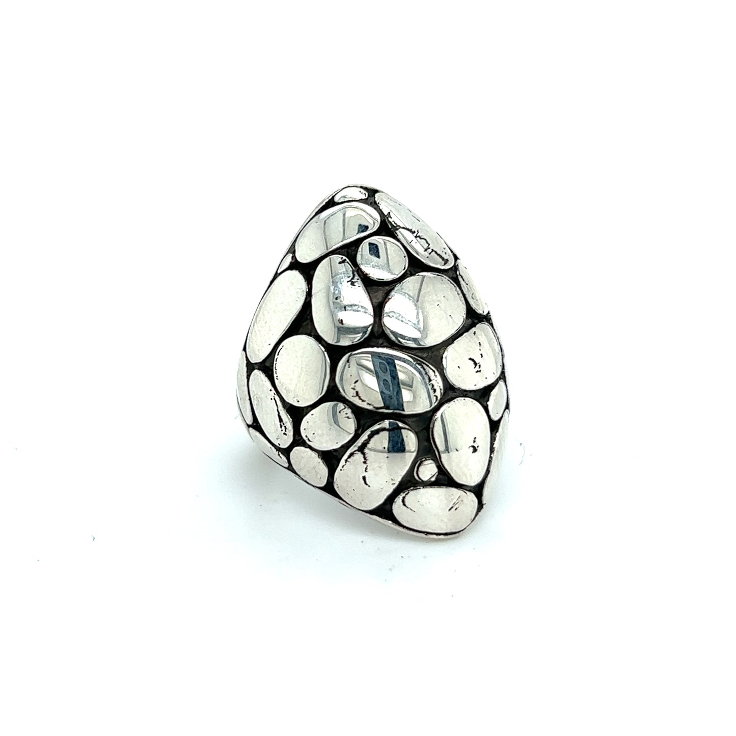 John Hardy Estate Ladies Kali Pebble Marquise Dome Ring Size 6 Sterling Silver JH10 - Certified Fine Jewelry