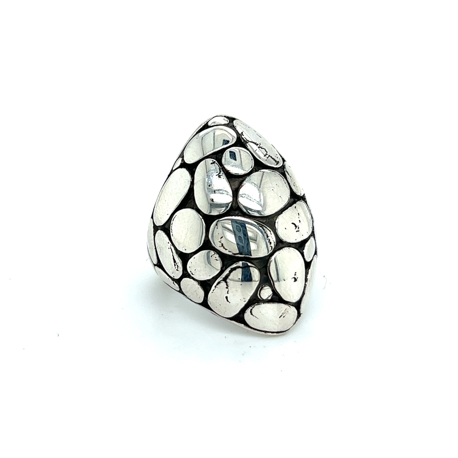 John Hardy Estate Ladies Kali Pebble Marquise Dome Ring Size 6 Sterling Silver JH10 - Certified Fine Jewelry