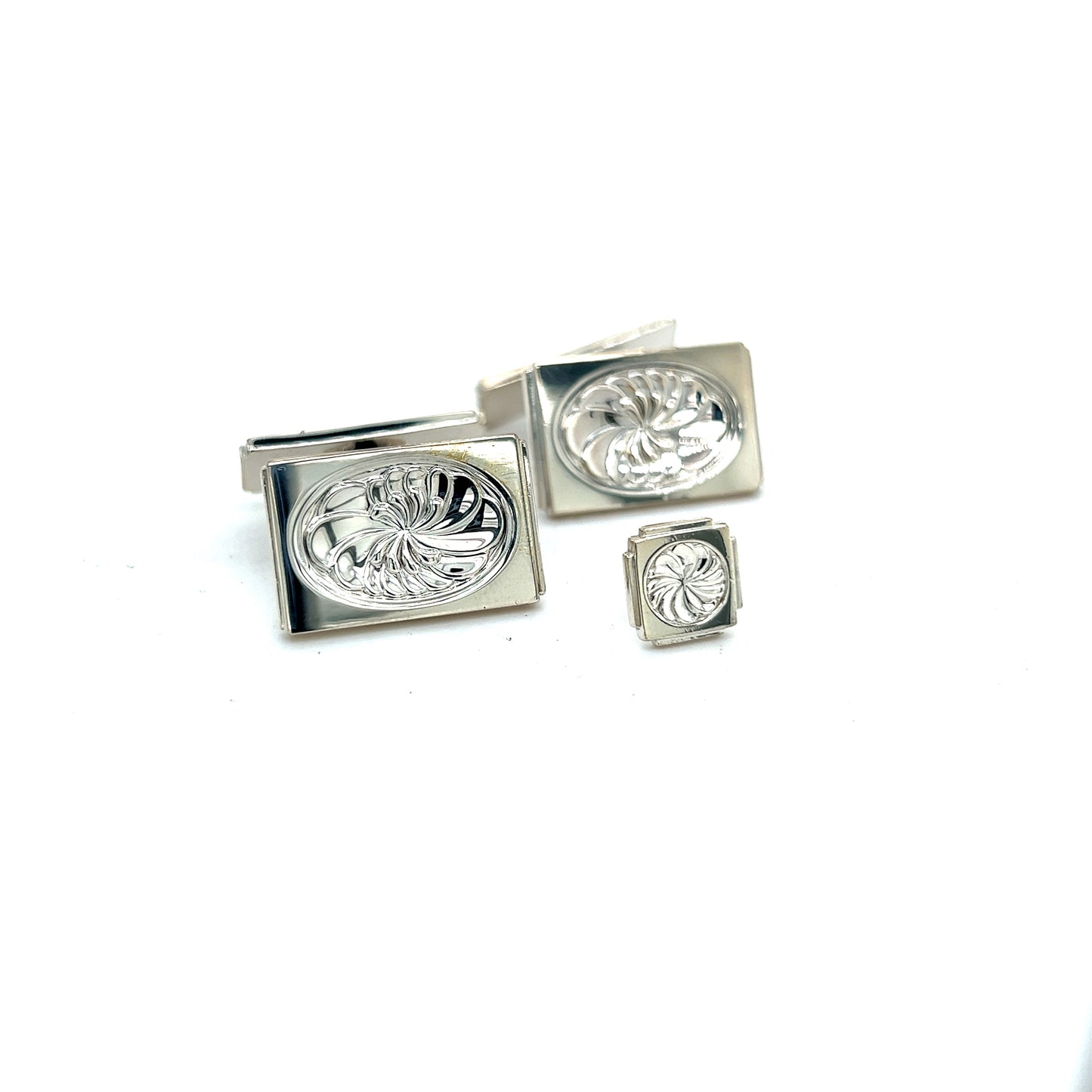 Georg Jensen Estate Mens Cufflinks Set With Tie Pin Without Back of  Tie Pin Silver GJ11 - Certified Fine Jewelry