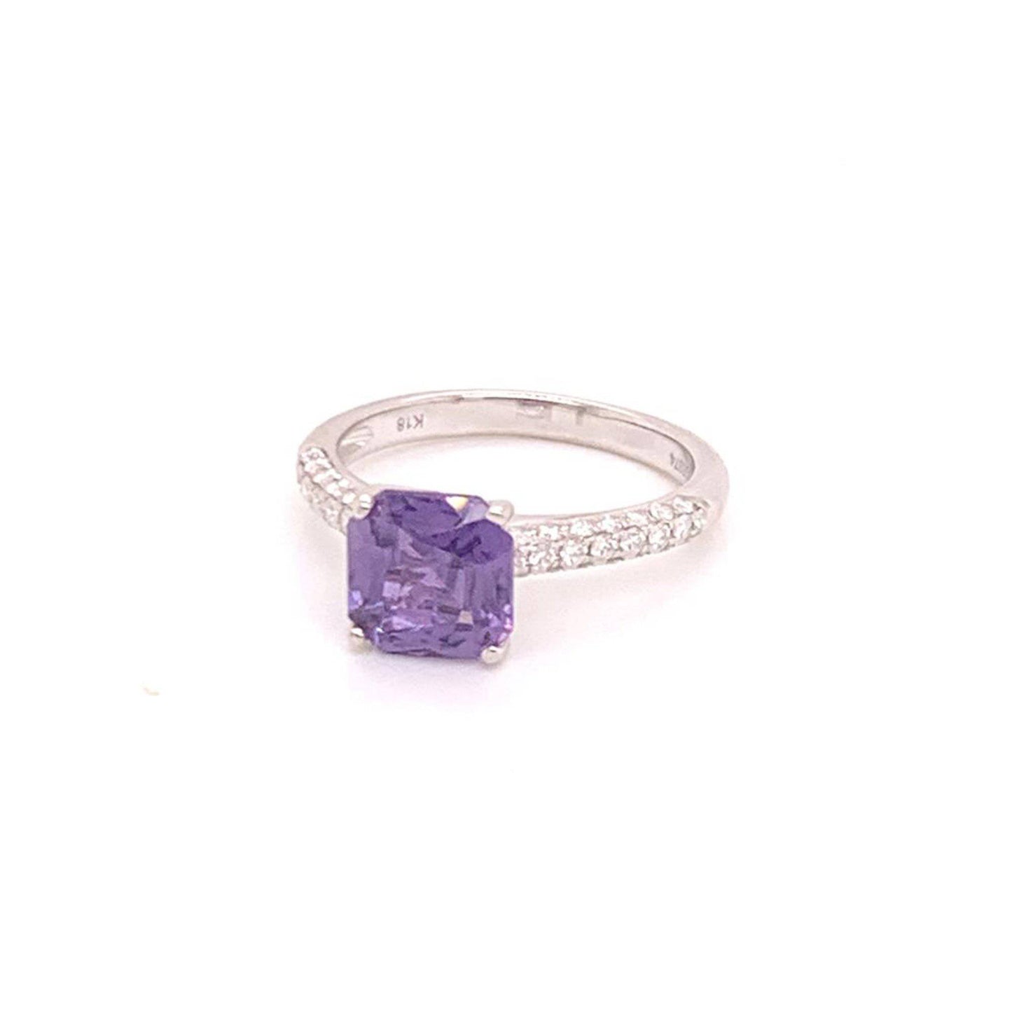 Purple Sapphire Diamond Ring 18k Gold Women 1.72 TCW Certified $3,950 913136 - Certified Fine Jewelry