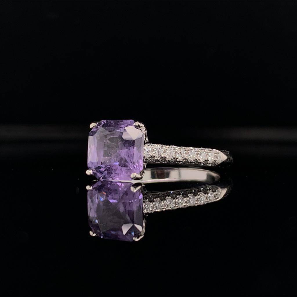 Purple Sapphire Diamond Ring 18k Gold Women 1.72 TCW Certified $3,950 913136 - Certified Fine Jewelry