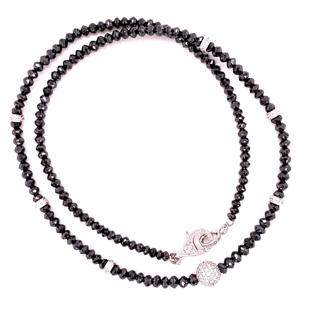 Diamond Beaded Necklace 34.15 Twc 18k Gold 16 in Certified $7,950 920472 - Certified Fine Jewelry