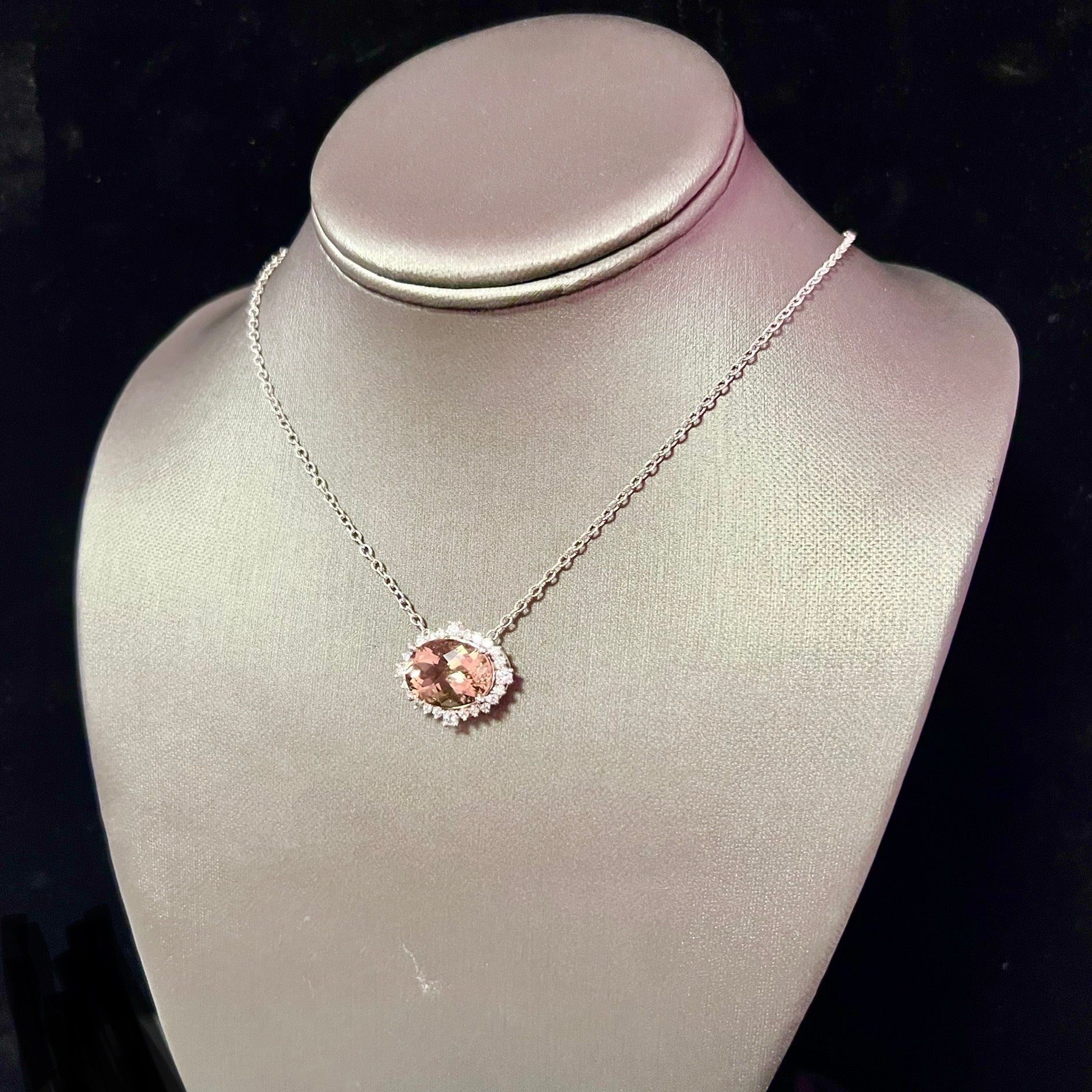 Natural Morganite Diamond Necklace 18" 14k Gold 10.67 TCW Certified $6,950 215433 - Certified Fine Jewelry