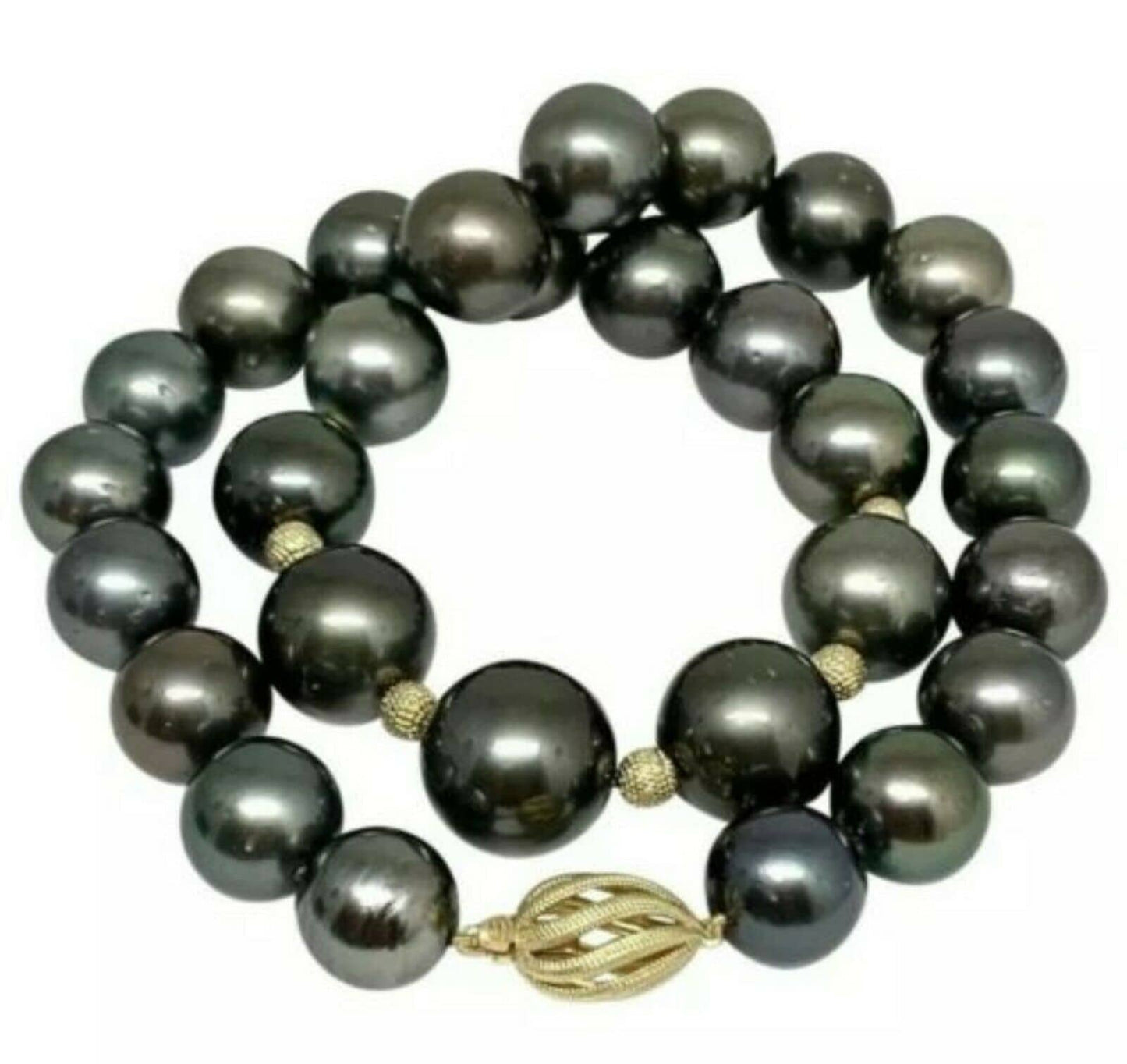 Diamond Tahitian Pearl Necklace 14k Gold 16.7 mm 19.5" Certified $19,470 915543 - Certified Fine Jewelry