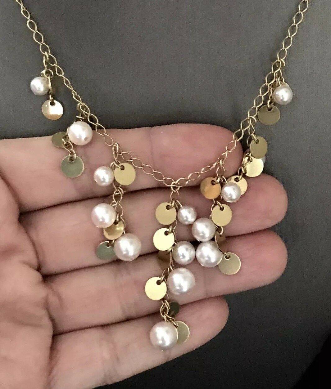 Akoya Pearl 14k Gold Necklace 8 mm 17" Italy Certified $3,950 817023 - Certified Fine Jewelry