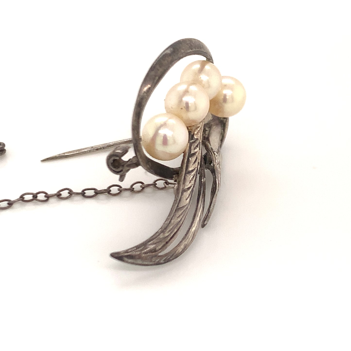 Mikimoto Estate Akoya Pearl Brooch Pin Sterling Silver 6.5 mm 5.56 Grams M199 - Certified Fine Jewelry