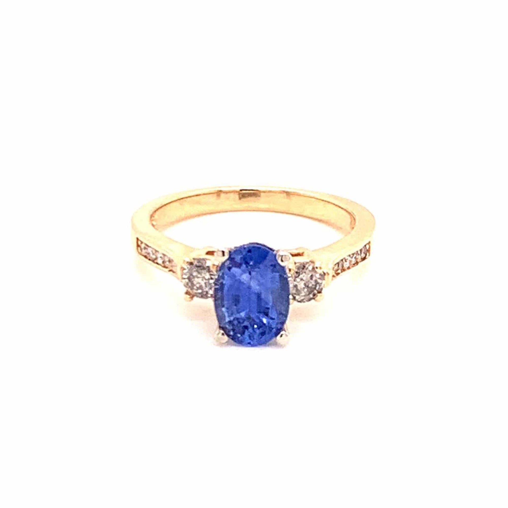 Diamond Blue Sapphire Ring 14k Gold Women Certified $4,950 915310 - Certified Fine Jewelry