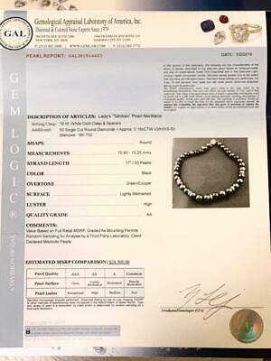 Diamond Tahitian Pearl 18k Gold Necklace 13.25 mm 17" Certified $24,500 914433 - Certified Fine Jewelry