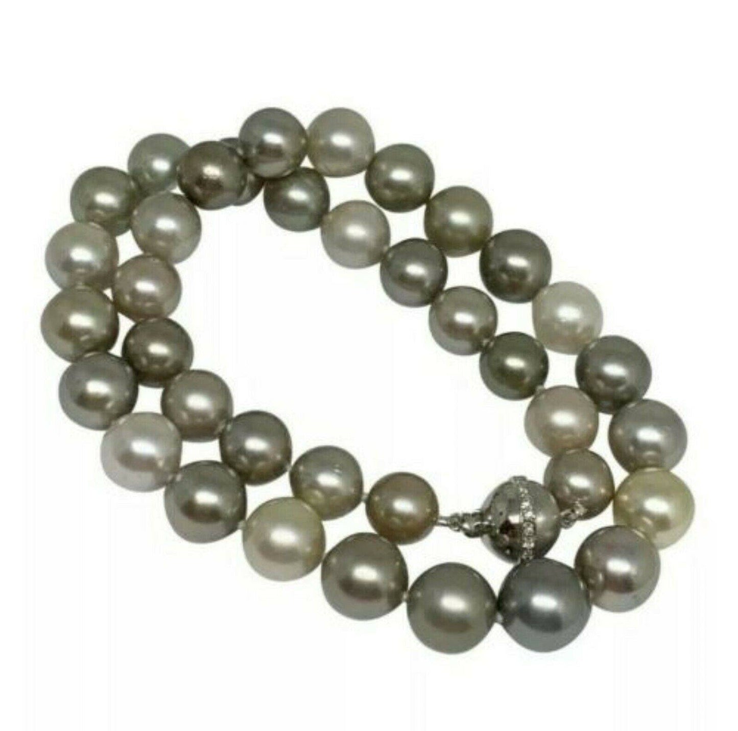 Diamond South Sea Pearl Necklace 14k Gold 11.46 mm 16.25" Certified $12,500 813013 - Certified Fine Jewelry