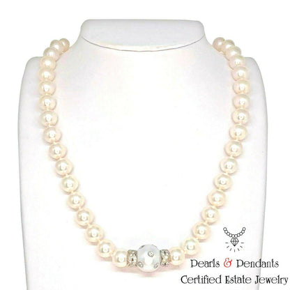 Diamond South Sea Akoya Pearl Necklace 14k Gold 13 mm 18" Certified $12,950 921560 - Certified Fine Jewelry