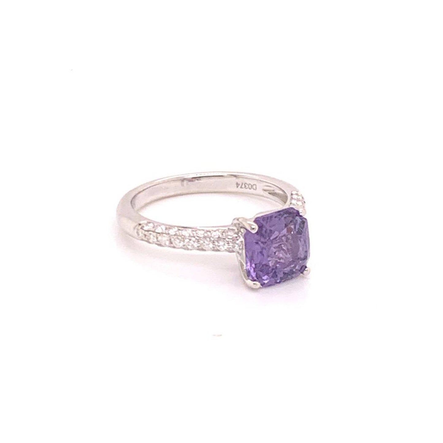 Purple Sapphire Diamond Ring 18k Gold Women 1.72 TCW Certified $3,950 913136 - Certified Fine Jewelry