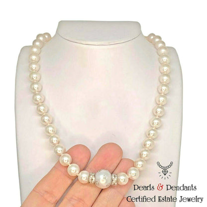 Diamond South Sea Akoya Pearl Necklace 14k Gold 13 mm 18" Certified $12,950 921560 - Certified Fine Jewelry