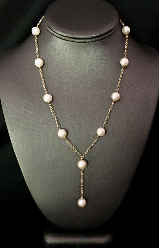 Akoya Pearl Necklace 14k Gold Large 9.5 mm 18.5" Italy Certified $3,950 721475 - Certified Fine Jewelry