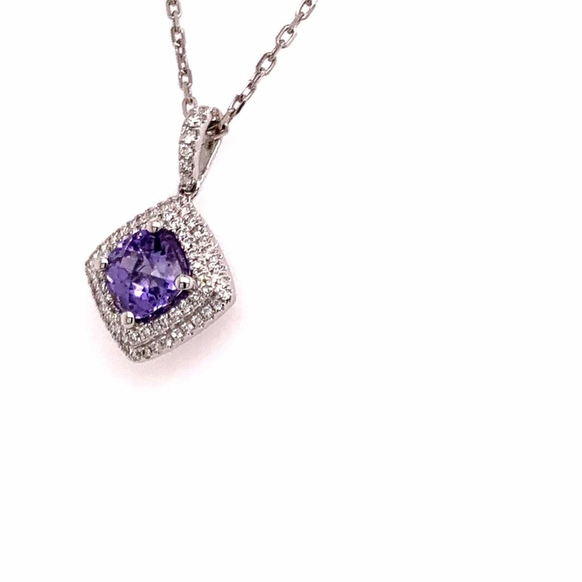 Diamond Sapphire Necklace 2.32 TCW 18k Gold Women Certified $4,950 921152 - Certified Fine Jewelry