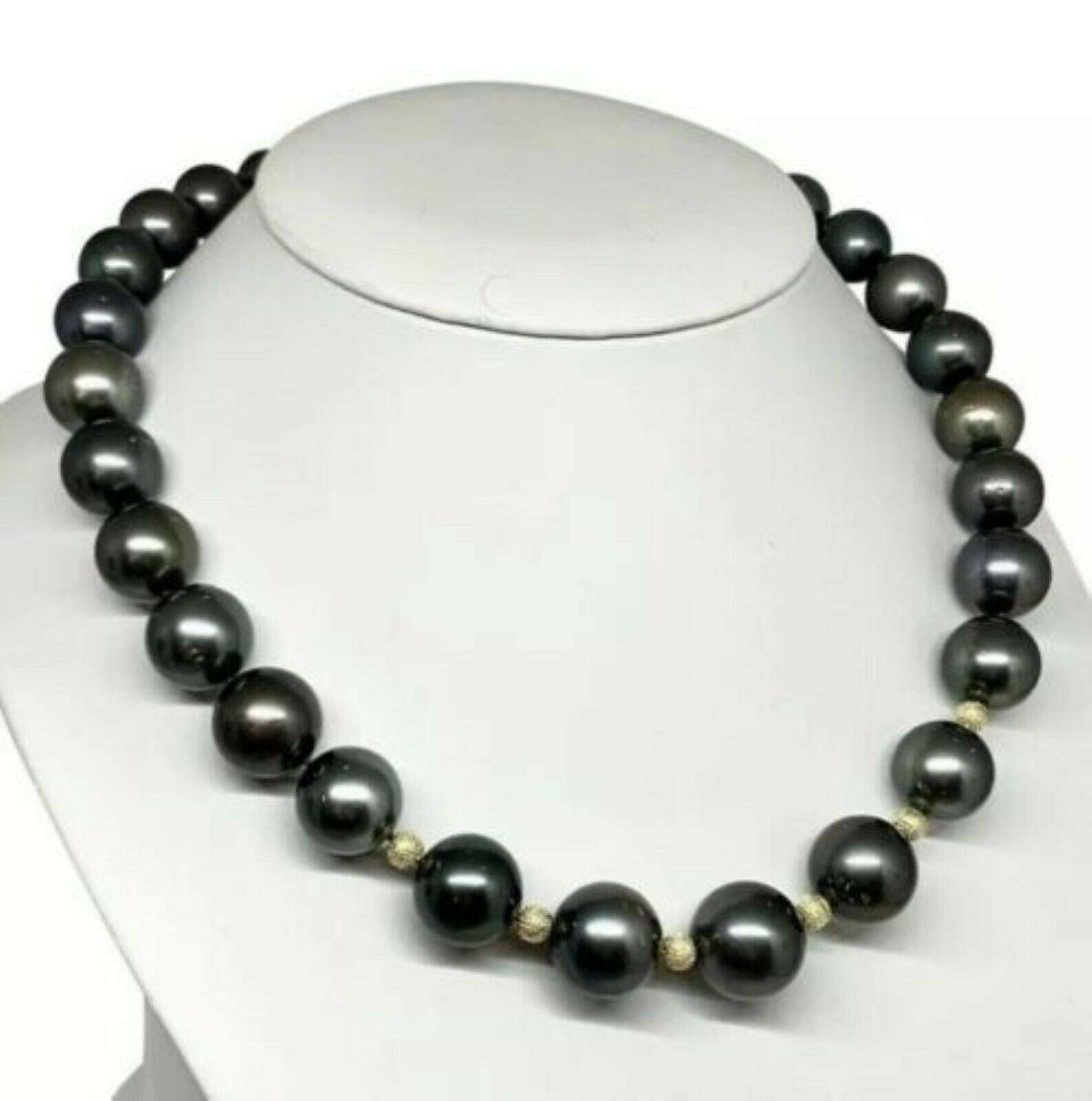 Diamond Tahitian Pearl Necklace 14k Gold 16.7 mm 19.5" Certified $19,470 915543 - Certified Fine Jewelry