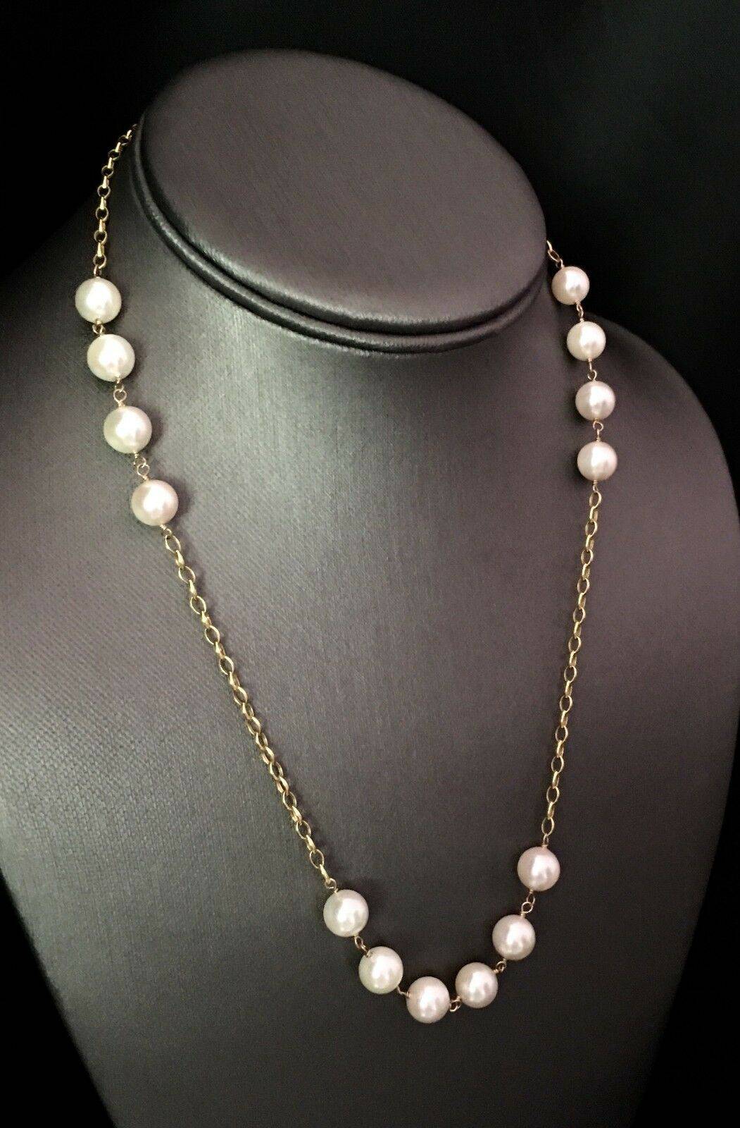 Necklace Akoya Pearl 8.10 mm 18.75" 14k Gold Women Certified $2,000 717458 - Certified Fine Jewelry
