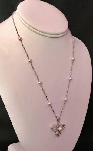 Diamond Akoya Pearl Necklace 14k Gold 5.75 mm 18.5" Certified $3,950 818062 - Certified Fine Jewelry
