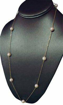 Akoya Pearl Necklace 8.5-8 mm 14k Gold 39.25" Women Certified $2,200 721481 - Certified Fine Jewelry