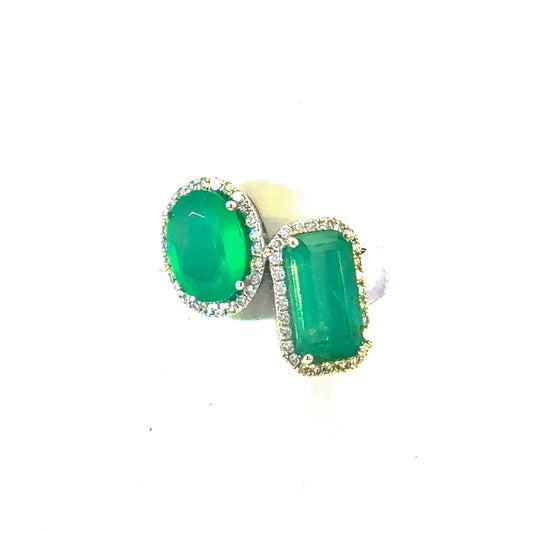 Natural Emerald Diamond Ring Size 6.5 14k Gold 4.71 TCW Certified $7,950 601220