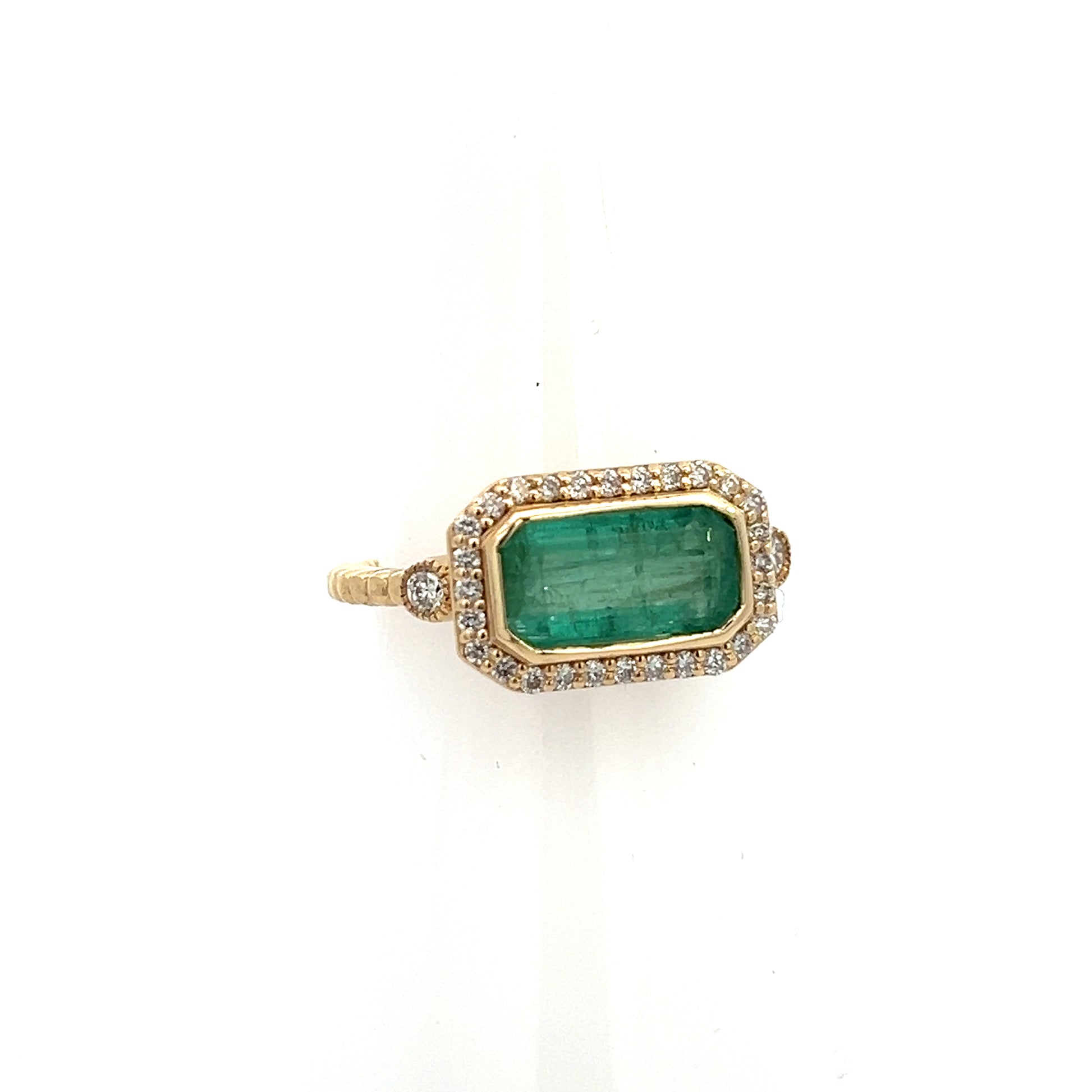 Natural Emerald and Diamond Ring 6.5 14k Y Gold 2.32 TCW Certified $4,950 310644 - Certified Fine Jewelry