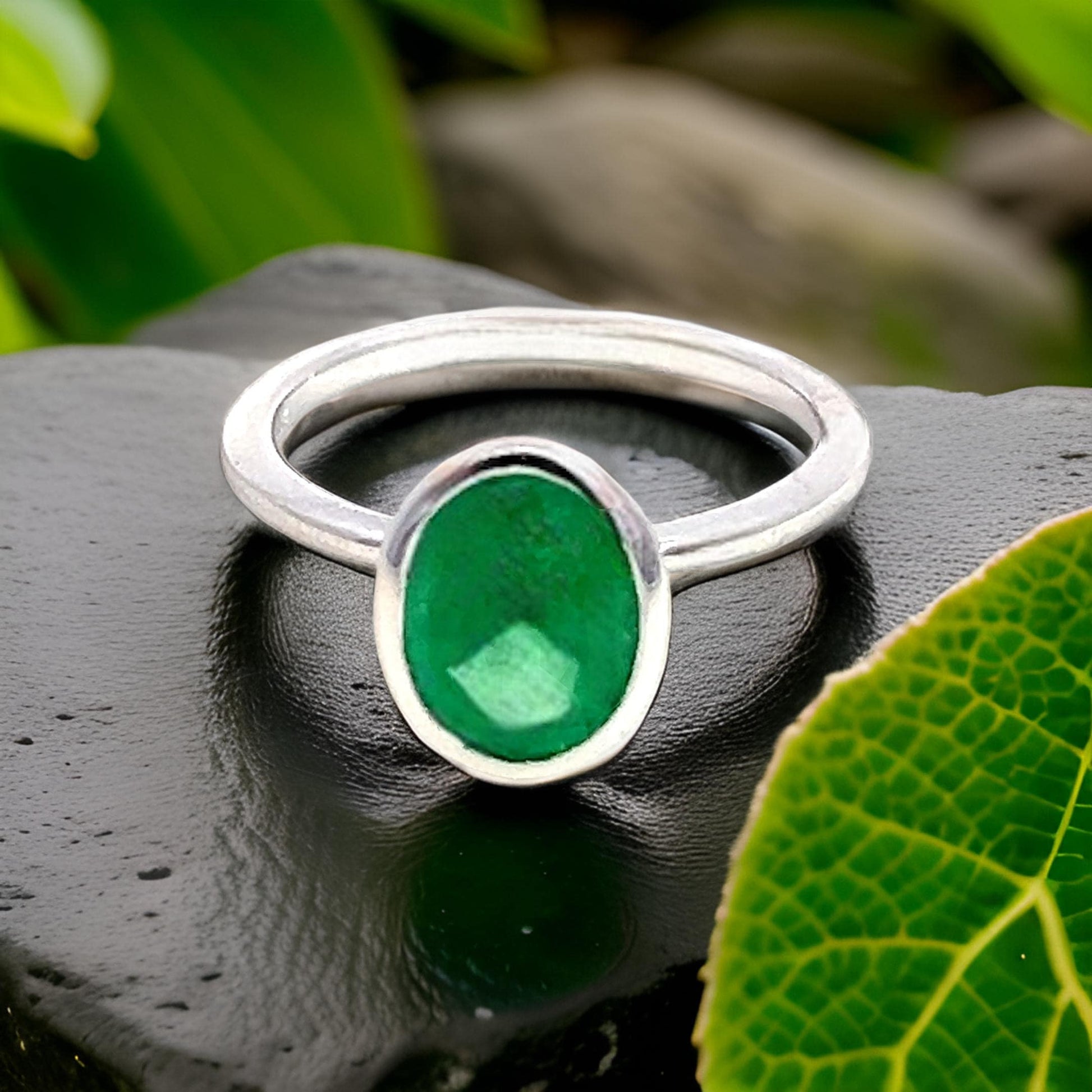 Natural Solitaire Emerald Ring Size 6.5 14k White Gold 2.5 Cts Certified $1,950 310572