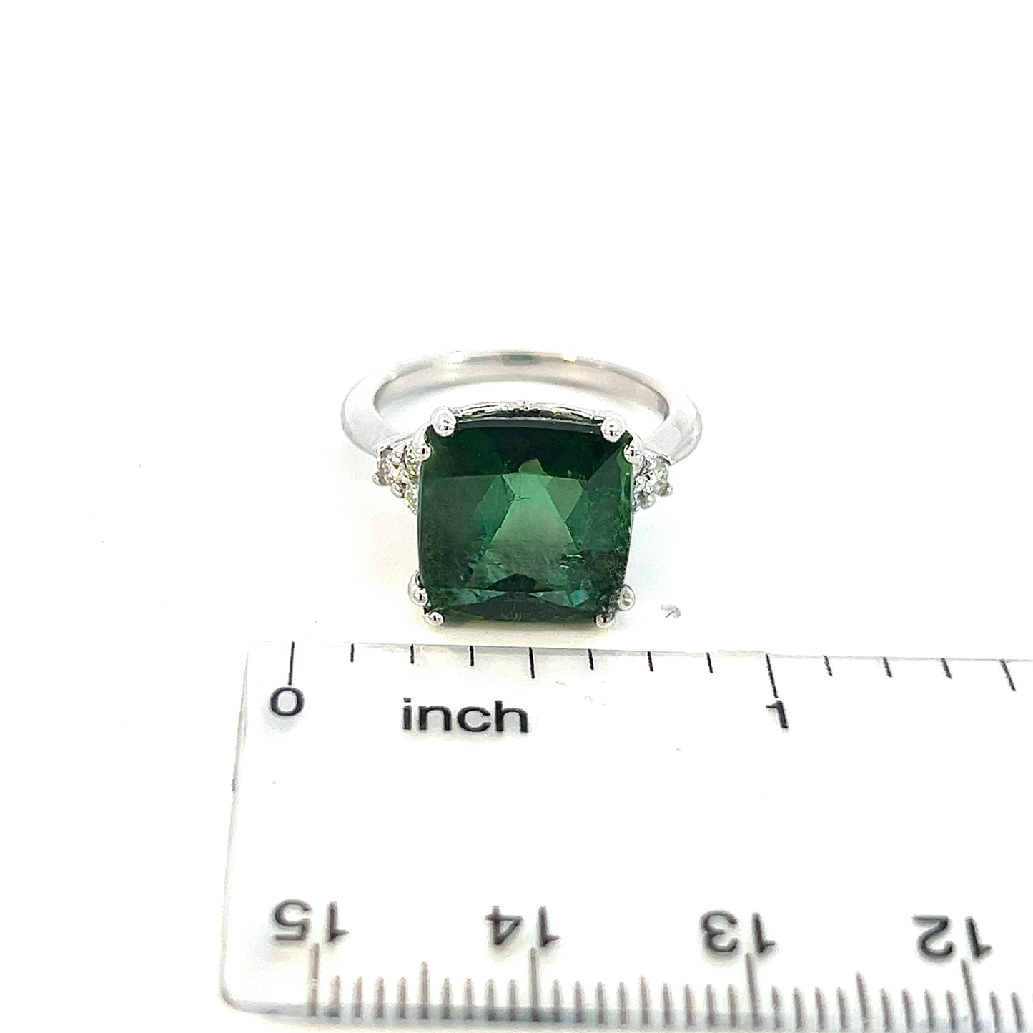 Natural Tourmaline Diamond Ring 7 14k WG 8.27 TCW Certified $5,950 311035