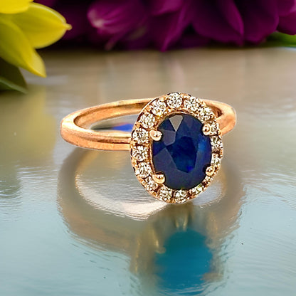 Natural Sapphire Diamond Ring Size 6.5 14k Y Gold 2.84 TCW Certified $3,950 311703