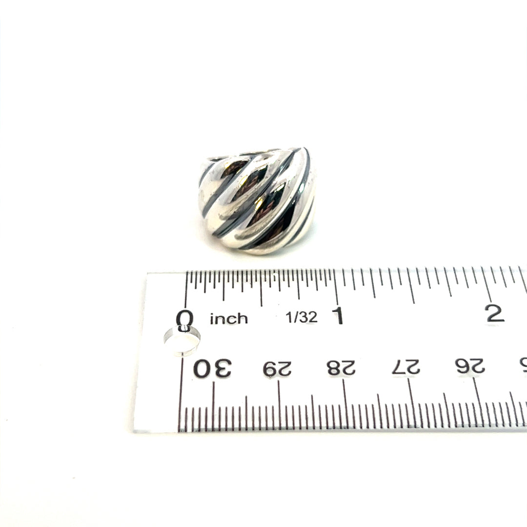 David Yurman Authentic Estate Cable Ring Size 7 Silver 18 mm Height DY477