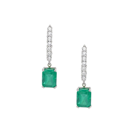 Natural Emerald Diamond Earrings 14k Gold 3.02 TCW Certified $3,950 113435