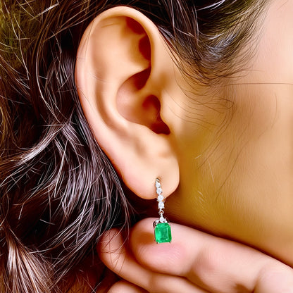 Natural Emerald Diamond Earrings 14k Gold 3.02 TCW Certified $3,950 113435