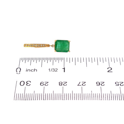 Natural Emerald Diamond Earrings 14k Yellow Gold 3.56 TCW Certified $4,975 114424