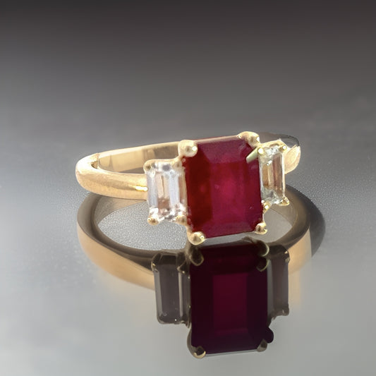 Natural Ruby Sapphire Ring 6.5 14k Y Gold 2.51 TCW Certified $3,950 310636 - Certified Fine Jewelry