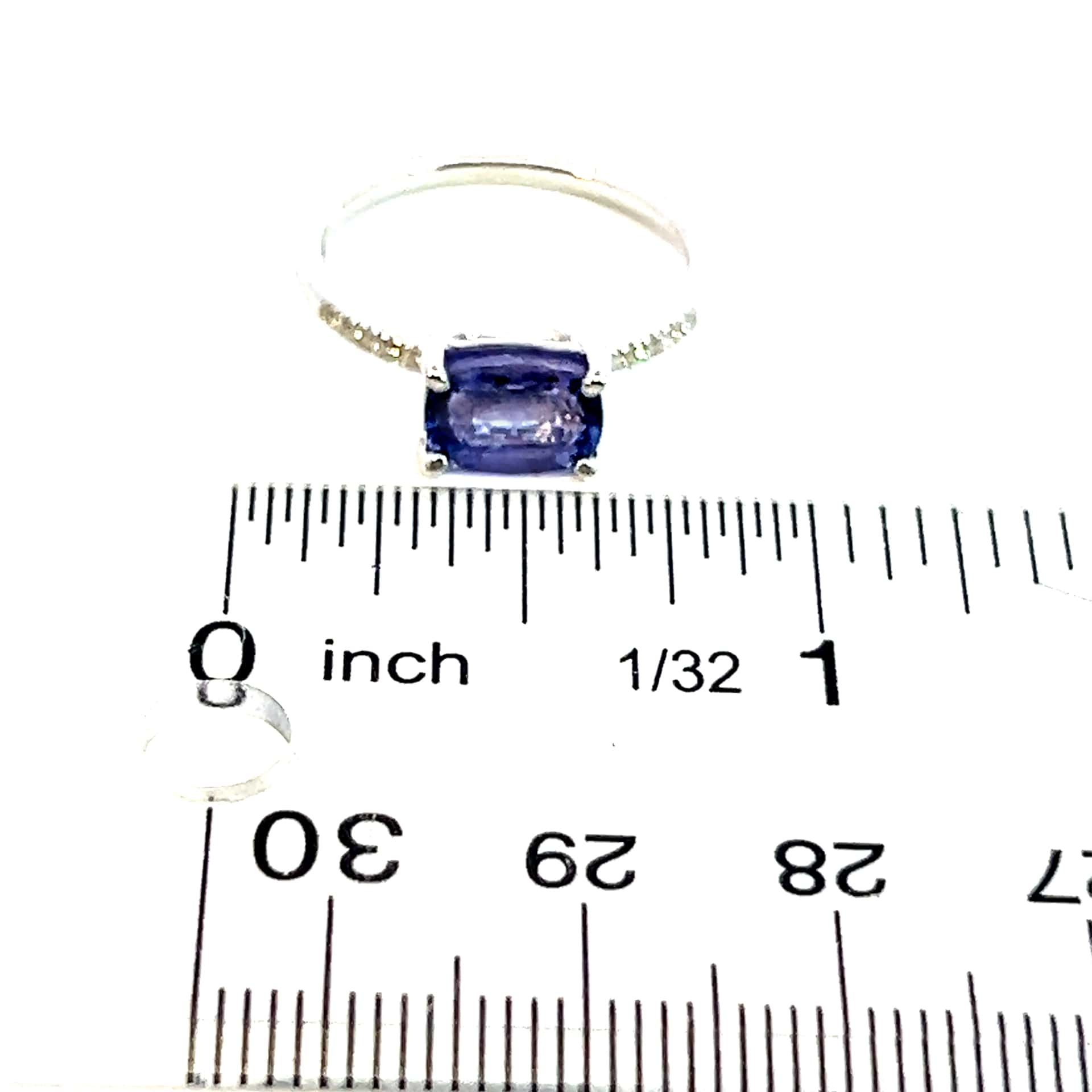 Natural Tanzanite Diamond Ring Size 6.5 14k W Gold 1.79 TCW Certified $3,950 310606