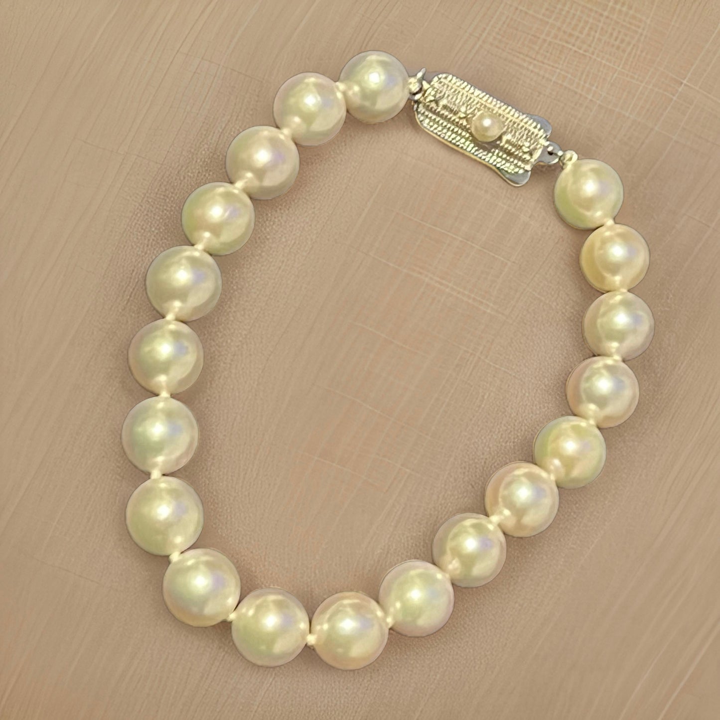 Mikimoto Estate Akoya Pearl Bracelet 7.25" Sterling Silver 8.5 mm M398