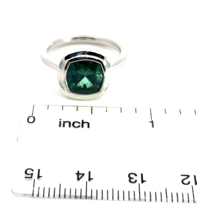 Natural Solitaire Tourmaline Ring 6.5 14k W Gold 2.25 TCW Certified $3,490 310623