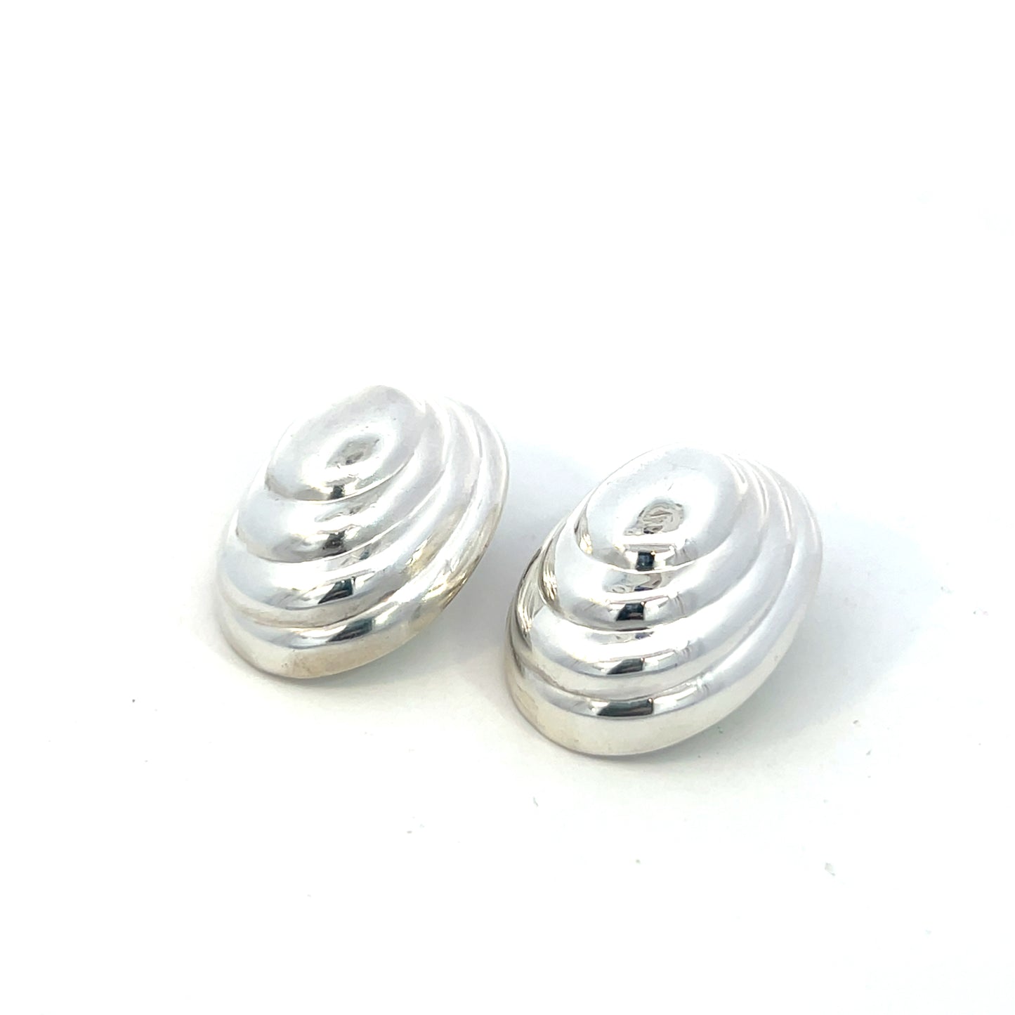 Tiffany & Co Estate XL Puffed Clip-on Earrings Sterling Silver TIF738