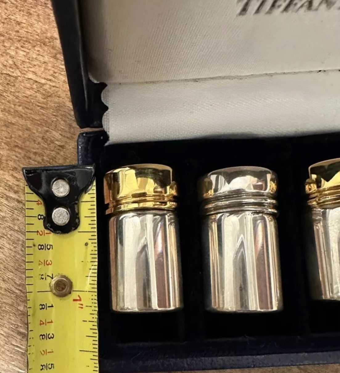 Tiffany & Co Estate Salt Pepper Shakers with Box Sterling Silver TIF742