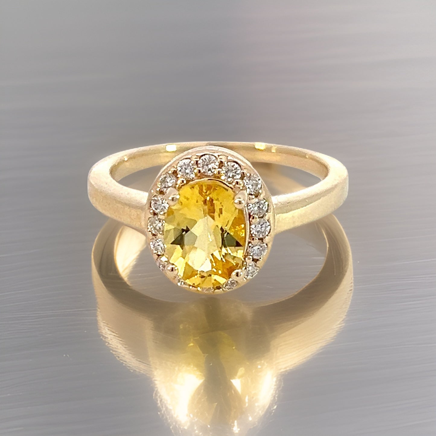 Natural Citrine Diamond Ring 6.5 14k Yellow Gold 1.74 TCW Certified $2,950 310693