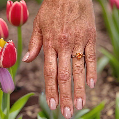 Natural Orange Sapphire Diamond Ring 6.75 14k W Gold 2.6 TCW Certified $4,950 310584