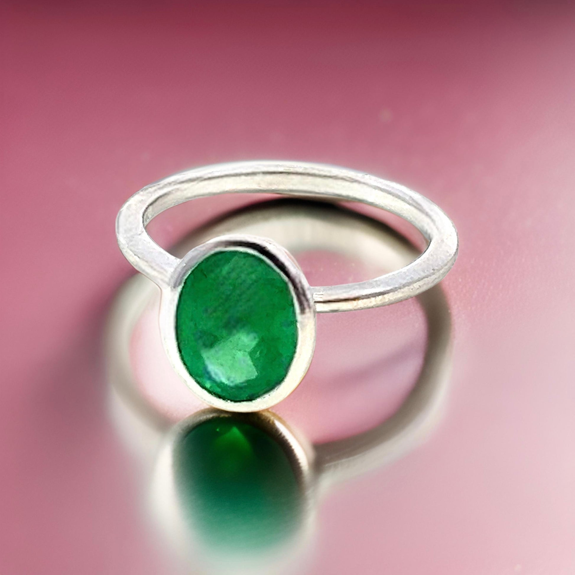 Natural Solitaire Emerald Ring Size 6.5 14k White Gold 2.5 Cts Certified $1,950 310572