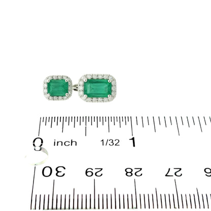 Natural Emerald Diamond Earrings 14k Gold 3.48 TCW Certified $7,950 310551